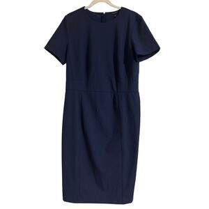 Ann Taylor Curvy Fit Navy Midi Dress, size 14